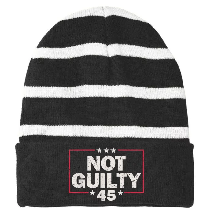 Not Guilty Free Trump 2024 Striped Beanie with Solid Band