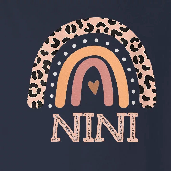 Nini Gifts For Mother Grandmother Family Rainbow Leopard Toddler Long Sleeve Shirt