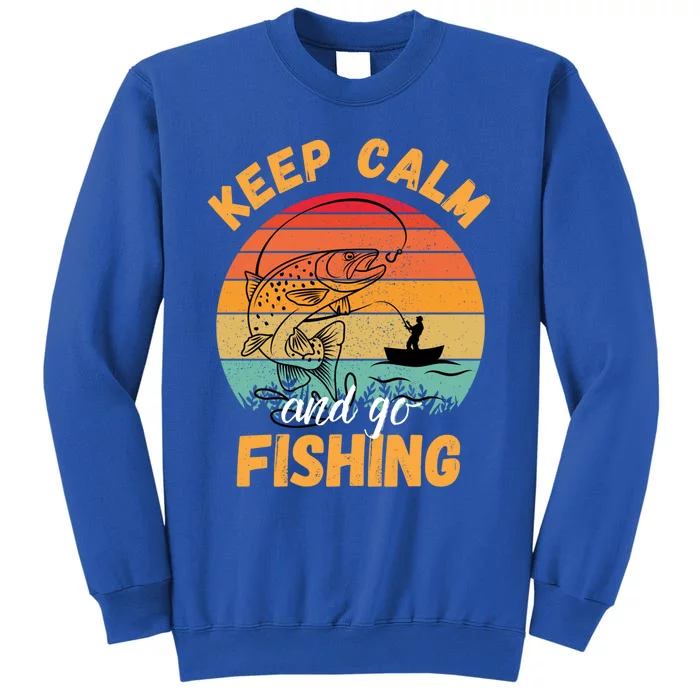 National Go Fishing Day Fisher Sunset Vintage Fishing Funny Gift Sweatshirt