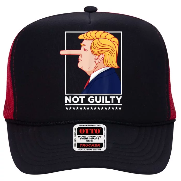 “Not Guilty” Funny AntiTrump Political Humor AntiTrump High Crown Mesh Trucker Hat