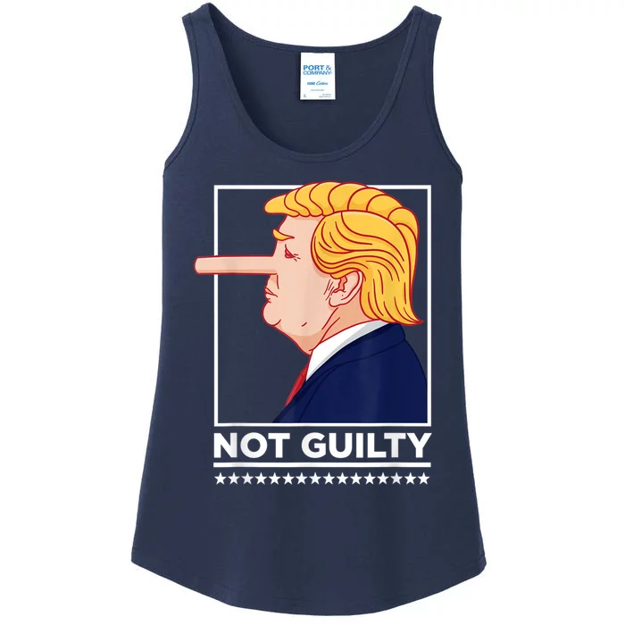 “Not Guilty” Funny AntiTrump Political Humor AntiTrump Ladies Essential Tank