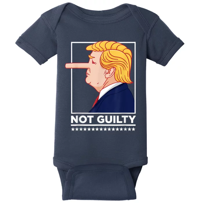 “Not Guilty” Funny AntiTrump Political Humor AntiTrump Baby Bodysuit