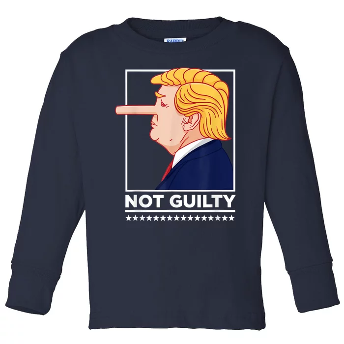 “Not Guilty” Funny AntiTrump Political Humor AntiTrump Toddler Long Sleeve Shirt