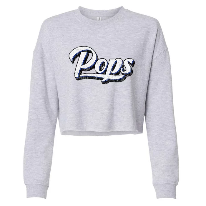 New Grandpa Gift For Dad Called Pops Cropped Pullover Crew