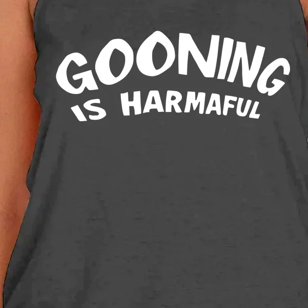 Never Goon Gooning Is Harmaful Women's Knotted Racerback Tank