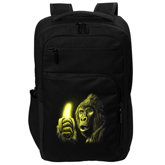 Neon Gorilla Holding Banana Impact Tech Backpack