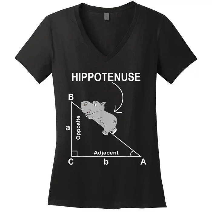 Nerd Geometry Hippotenuse Hypotenuse Funny Women's V-Neck T-Shirt