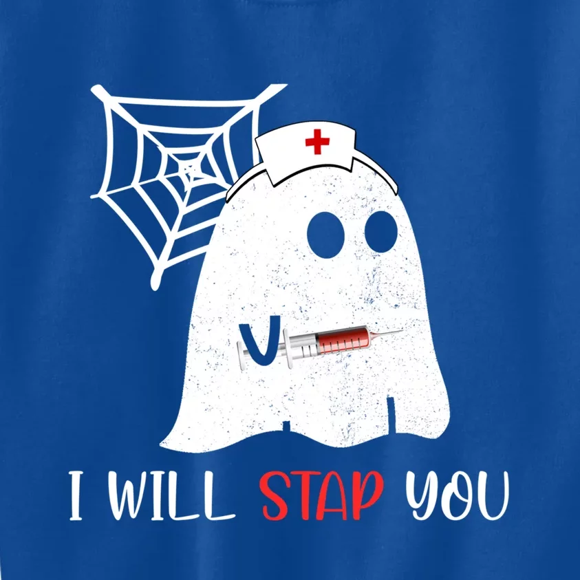 Nurse Ghost I Will Stab You Funny Halloween Gift Kids Sweatshirt