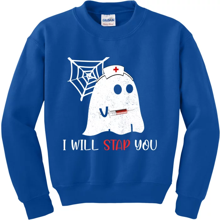 Nurse Ghost I Will Stab You Funny Halloween Gift Kids Sweatshirt