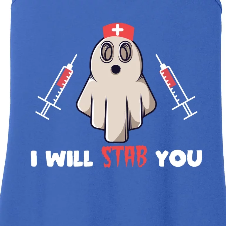 Nurse Ghost I Will Stab You Halloween Costume Nursing Gift Great Gift Ladies Essential Tank