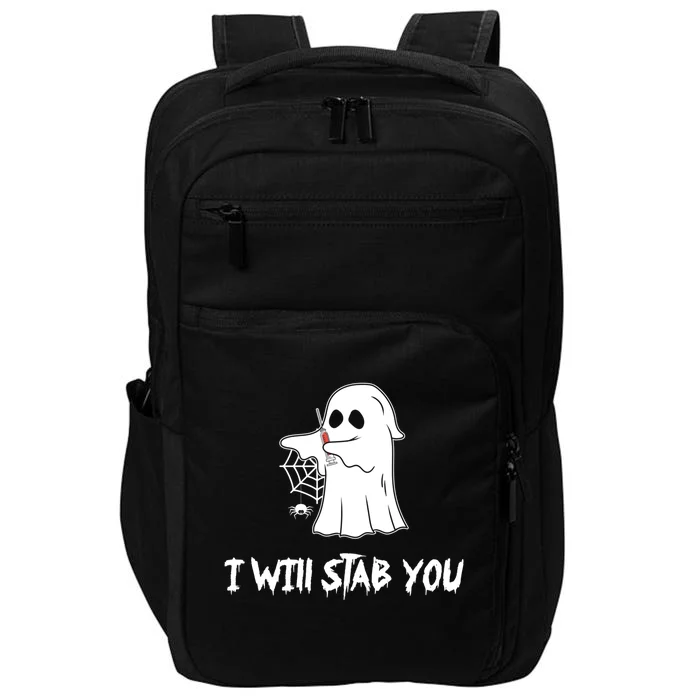 Nurse Ghost I Will Stab You Halloween Costume Nursing Gift Impact Tech Backpack