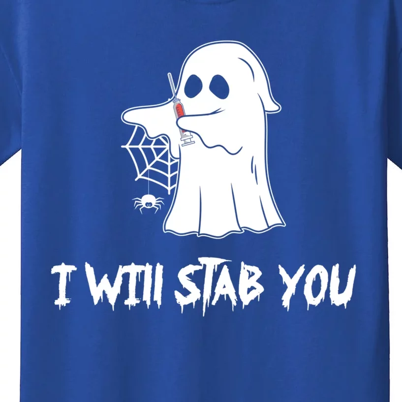 Nurse Ghost I Will Stab You Halloween Costume Nursing Gift Kids T-Shirt