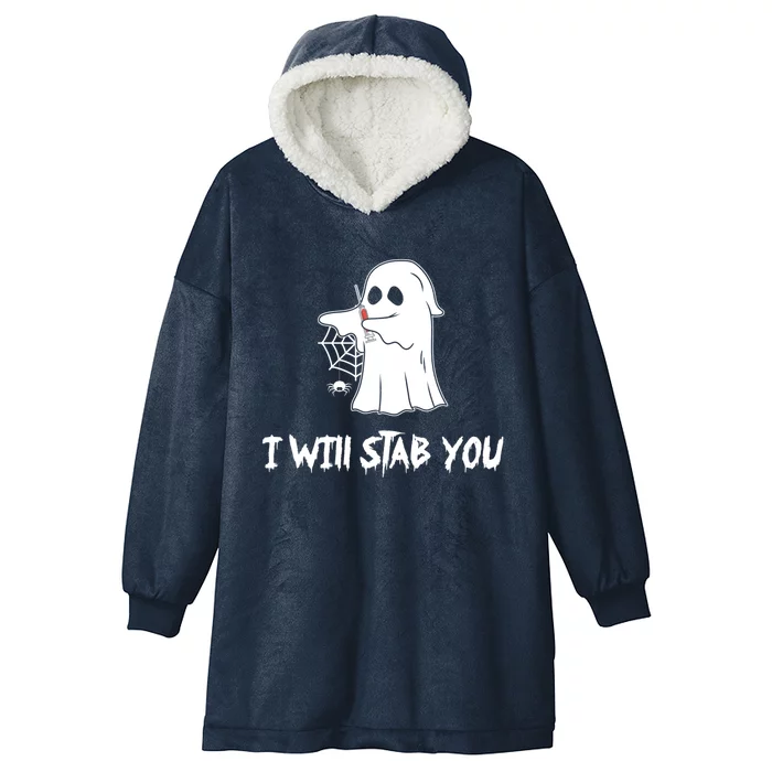 Nurse Ghost I Will Stab You Halloween Costume Nursing Gift Hooded Wearable Blanket