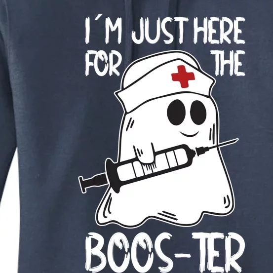 Nurse Ghost I Will Stab You Halloween Just Here For The Boos Gift Women's Pullover Hoodie