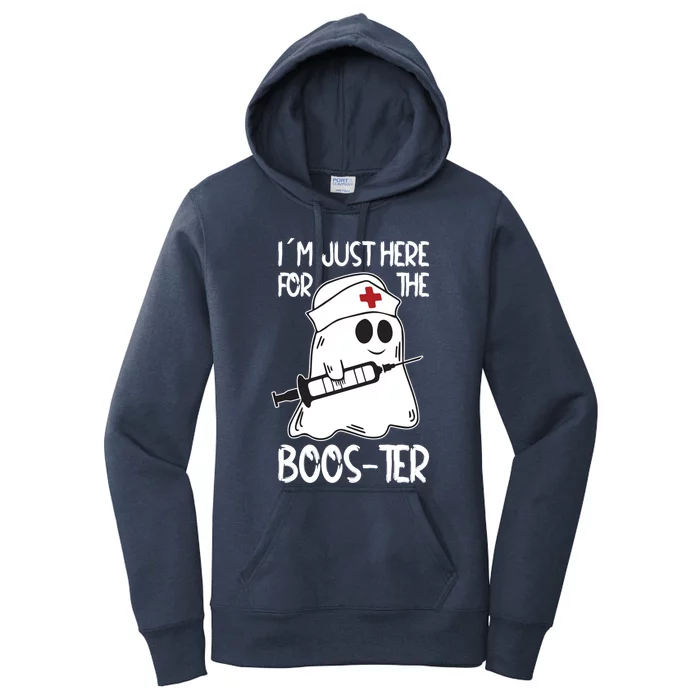 Nurse Ghost I Will Stab You Halloween Just Here For The Boos Gift Women's Pullover Hoodie