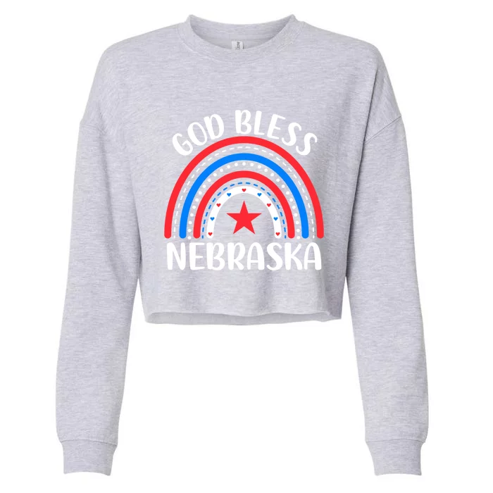 Nebraska Gift I Love Nebraska Usa Gift Cropped Pullover Crew