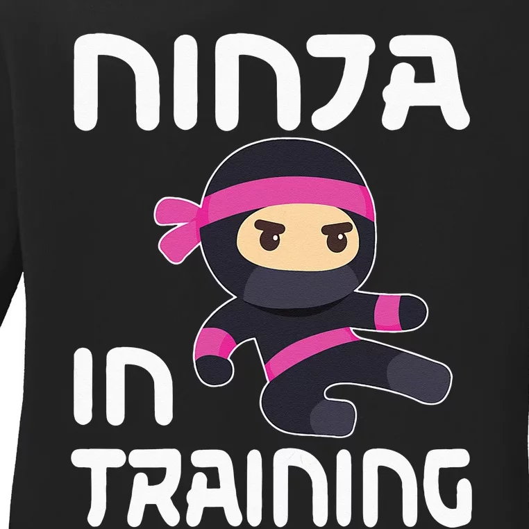 Ninja Girl In Training Ladies Long Sleeve Shirt