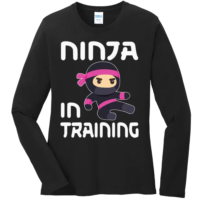 Ninja Girl In Training Ladies Long Sleeve Shirt