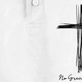 No Greater Love Cross Christian Easter Dry Zone Grid Performance Polo