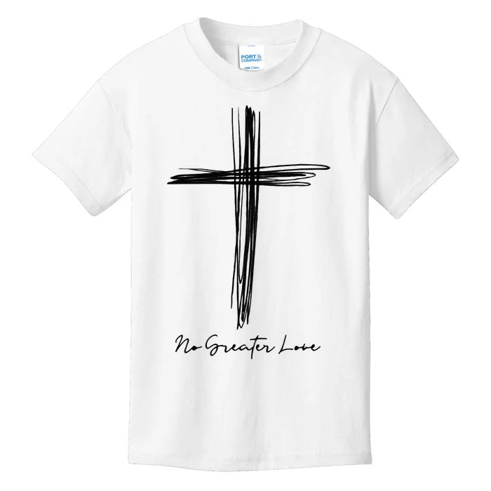 No Greater Love Cross Christian Easter Kids T-Shirt