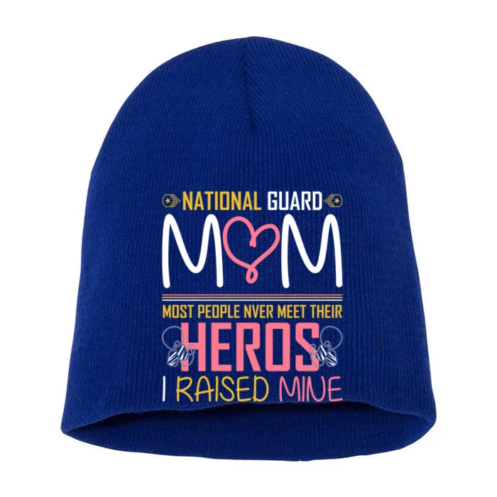 National Guard Mom Army Military Family Heroes Patriot Gift Short Acrylic Beanie