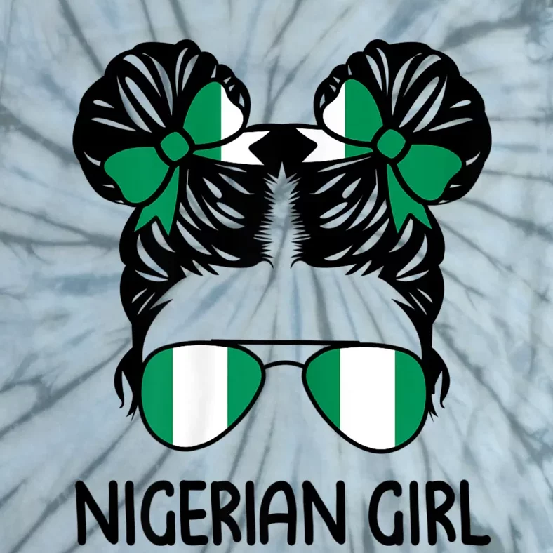 Nigerian Girl Messy Hair Nigeria Pride Patriotic Womens Kids Tie-Dye T-Shirt