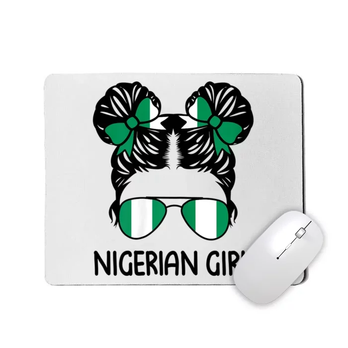 Nigerian Girl Messy Hair Nigeria Pride Patriotic Womens Kids Mousepad