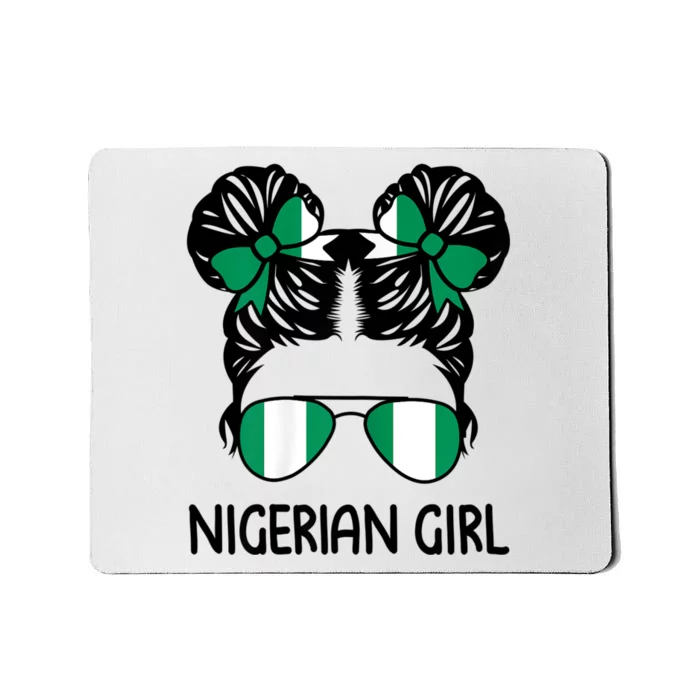 Nigerian Girl Messy Hair Nigeria Pride Patriotic Womens Kids Mousepad