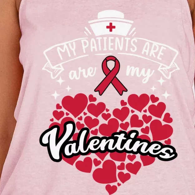 Nurse Gift My Patients Are My Valentines Funny Present Gift Women's Knotted Racerback Tank