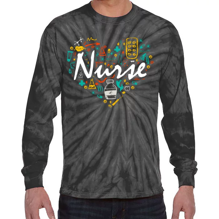 Nurse Gifts Nurse Week Gifts Cute Nurse Heart Tie-Dye Long Sleeve Shirt