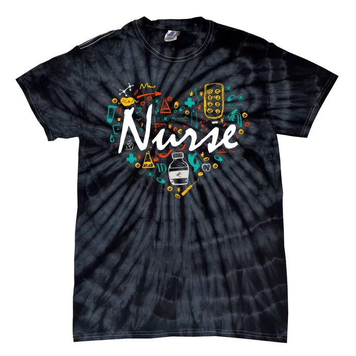 Nurse Gifts Nurse Week Gifts Cute Nurse Heart Tie-Dye T-Shirt