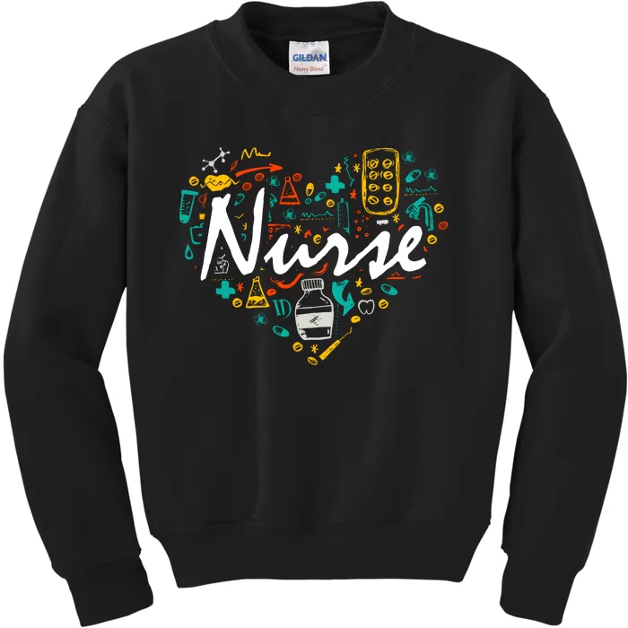 Nurse Gifts Nurse Week Gifts Cute Nurse Heart Kids Sweatshirt