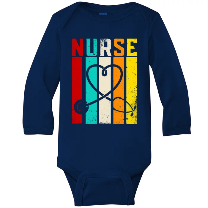 Nurse Gifts Nurse Week Gifts Cute Nurse Vintage Retro Baby Long Sleeve Bodysuit