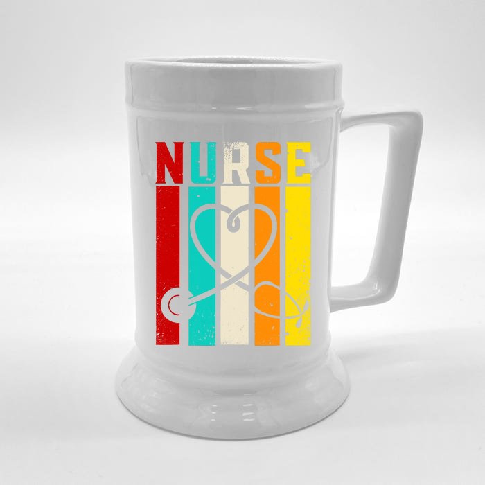 Nurse Gifts Nurse Week Gifts Cute Nurse Vintage Retro Front & Back Beer Stein