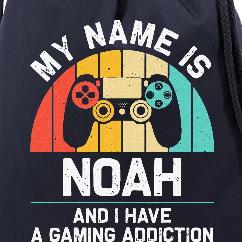 NOAH Gift Name Personalized Funny Gaming Geek Birthday Drawstring Bag