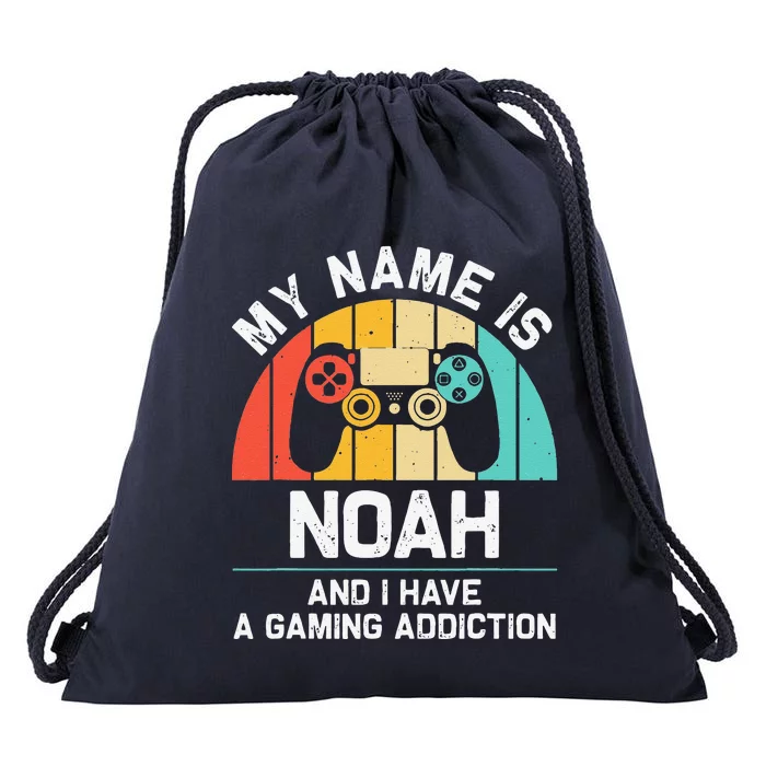 NOAH Gift Name Personalized Funny Gaming Geek Birthday Drawstring Bag