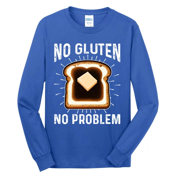 No Gluten No Problem Toast Celiac Awareness Funny Gift Tall Long Sleeve T-Shirt