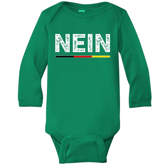 Nein German No Saying Funny Germany Baby Long Sleeve Bodysuit