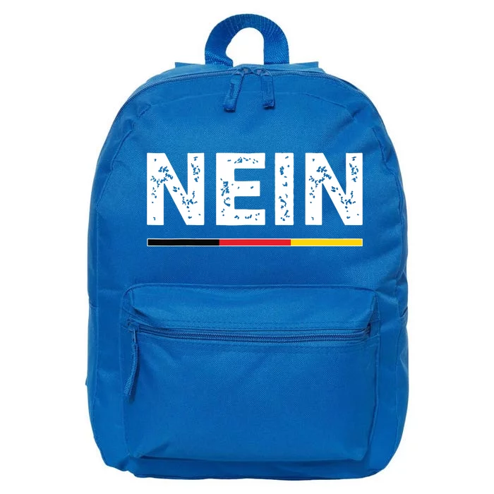 Nein German No Saying Funny Germany Vintage 16 in Basic Backpack