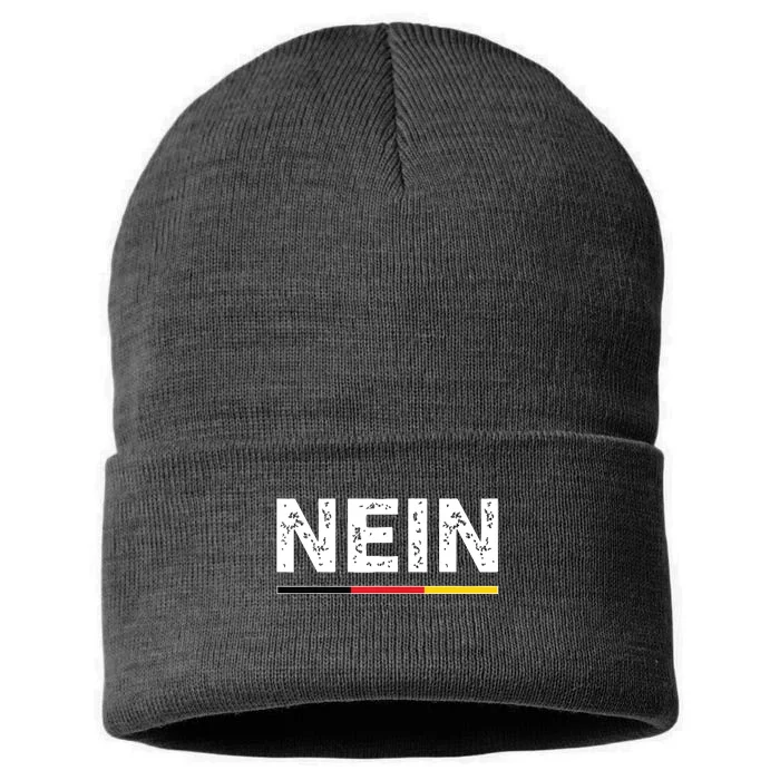 Nein German No Saying Funny Germany Vintage Sustainable Knit Beanie