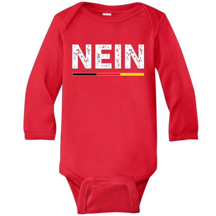 Nein German No Saying Funny Germany Vintage Baby Long Sleeve Bodysuit