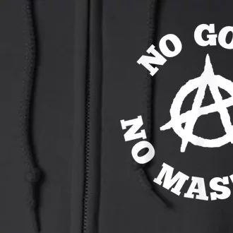 No Gods No Masters Anarchy Symbol Anarchist Atheist Full Zip Hoodie