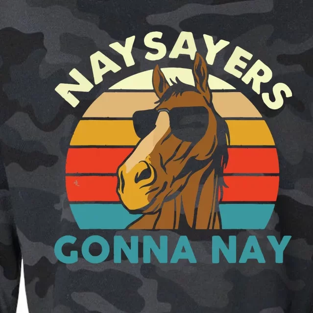 Naysayers Gonna Nay Horse Lover Equestrian Horse Rider Cropped Pullover Crew