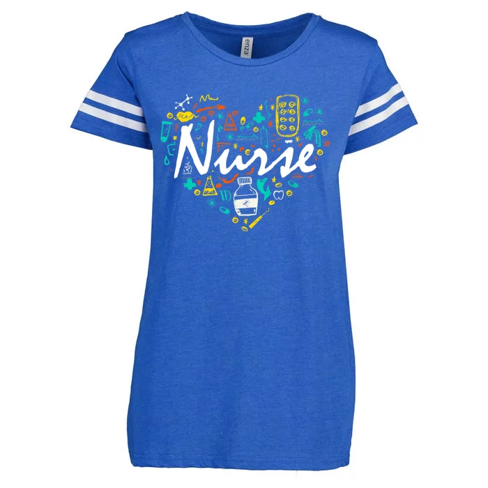 Nurse Gifts Nurse Week Gifts Cute Nurse Enza Ladies Jersey Football T-Shirt