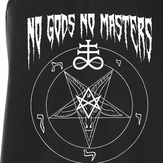 No Gods No Masters S.A.T.A.N.I.C Baphomet Devil Women's Racerback Tank