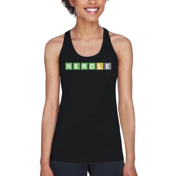 Nerdle Game Nerd Women's Racerback Tank