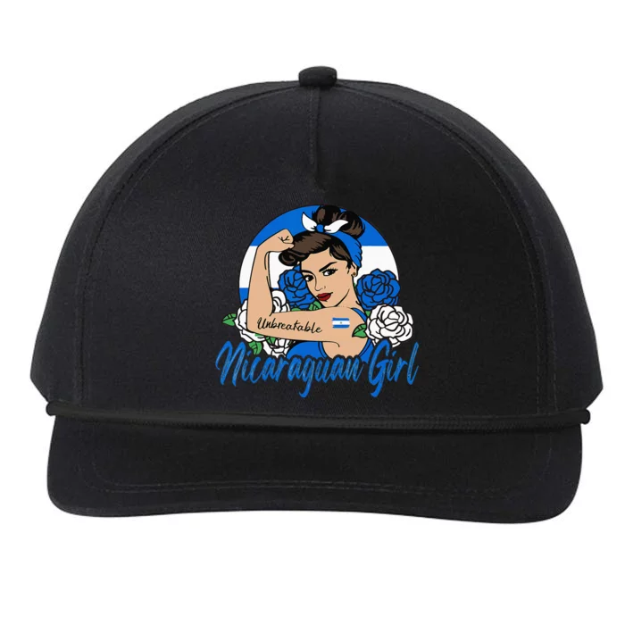 Nicaragua Girl Nicaraguan Mujer Nicaraguense Flag Snapback Five-Panel Rope Hat