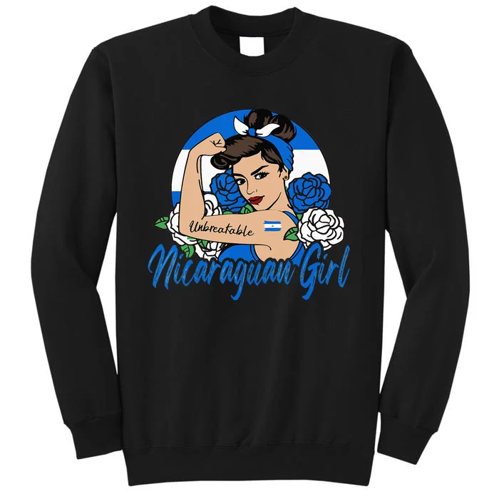 Nicaragua Girl Nicaraguan Mujer Nicaraguense Flag Tall Sweatshirt