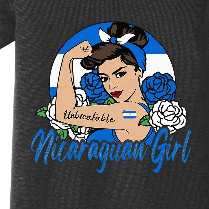 Nicaragua Girl Nicaraguan Mujer Nicaraguense Flag Baby Bodysuit