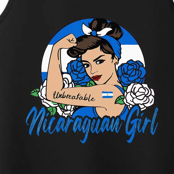 Nicaragua Girl Nicaraguan Mujer Nicaraguense Flag Performance Tank